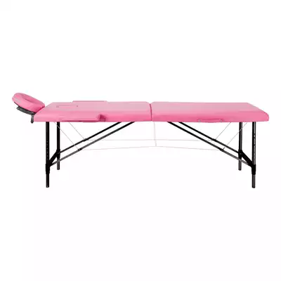 Folding massage table aluminum comfort Activ Fizjo 2 segment pink black aluminum