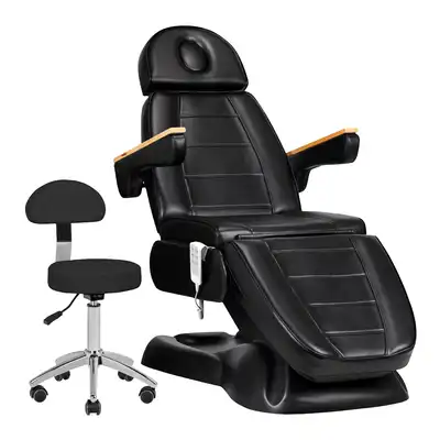 SILLON Lux 273b elektrischer Kosmetikstuhl + Hocker 304 schwarz