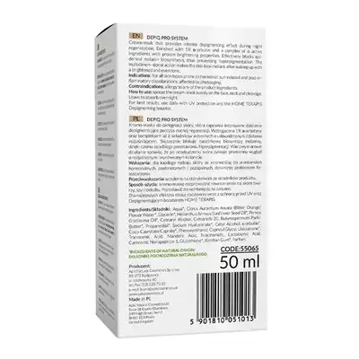 APIS Depiq Pro System Depigmentująca Kremo-Maska Na Noc Z Α-Arbutyną 1% 50 ml