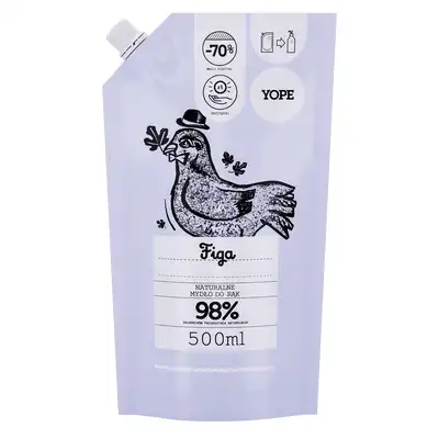 Yope Uzupełnienie Naturalne Mydło Do Rąk Figa 98% 500ml
