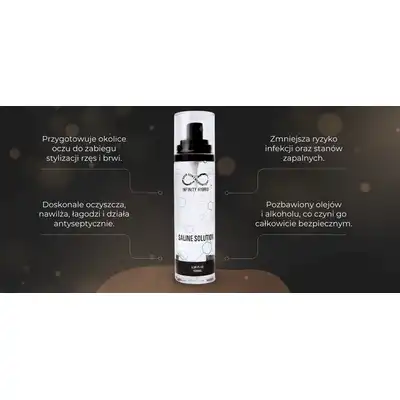 Infinity Saline Solution Produkt Do Przygotowania Okolic Oczu Do Zabiegu Stylizacji Rzęs Lub Brwi 100 ml
