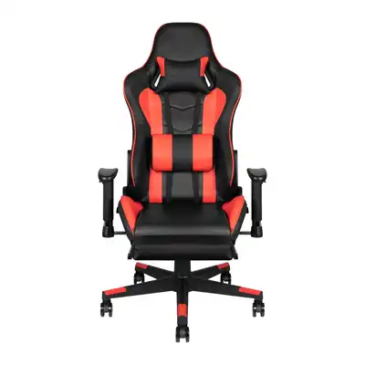 Fotel gamingowy Premium 557 z podnóżkiem czerwony