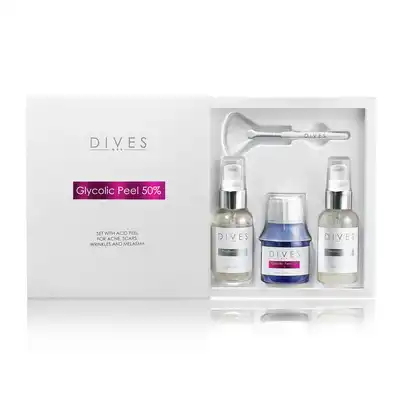 Dives Zestaw Profesjonalny Peeling Chemiczny Glycolic Peel 50% Na Bazie Kwasu Glikolowego