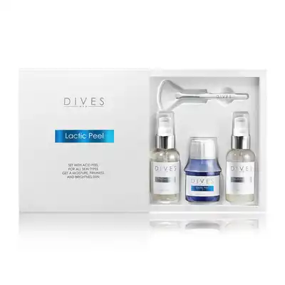 Dives Zestaw Lactic Peel Liftingujący Peeling Chemiczny + Dmae Na Bazie Kwasu Mlekowego