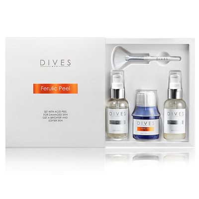 Dives Zestaw Ferulic Peel Profesjonalny Peeling Chemiczny Na Bazie Kwasu Ferulowego I Kompleksu Antyoksydantów