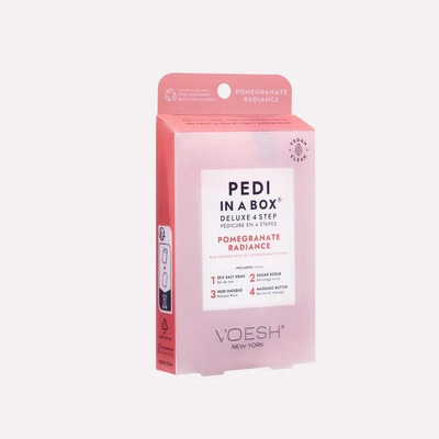 VOESH Pomegranate Radiance Pedi In A Box Deluxe Zestaw Do Pedicure 4 Kroki