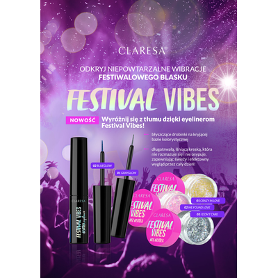 Claresa Eyeliner Brokatowy Festival Vibes 01 Greyglow 4g