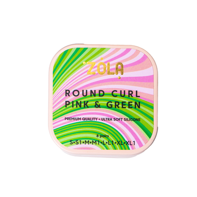 Zola Wałeczki Silikonowe Do Laminacji Rzęs Round Curl Pink &amp; Green