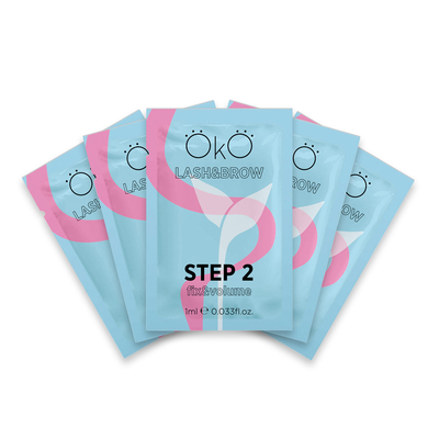 OKO Środek Do Laminowania Rzęs I Brwi Step 2 Fix &amp; Volume, Pudełko 5 Saszetek
