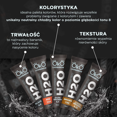 OKO Farba Do Brwi I Rzęs H20 Liquid Hybrid Tint Black 4.0, 15 ml