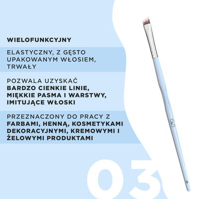 OKO Pędzelek Skośny Angled Brush #03