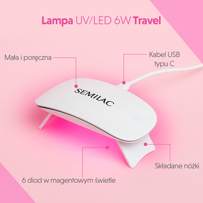 Semilac Lampa UV/LED 6 W Travel