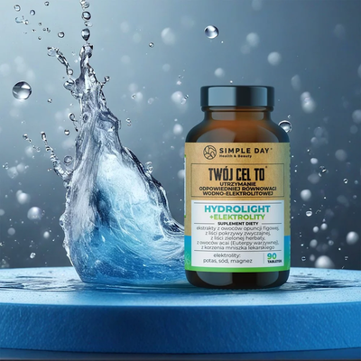 Twój Cel To Hydrolight+Elektrolity Suplement Diety Na Wsparcie Eliminacji Nadmiaru Wody I Uzupełnienia Elektrolitów 90 Tabletek