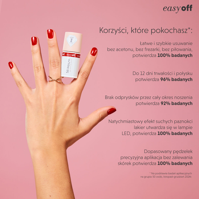 Semilac Lakier Do Paznokci Led Light L16 EASY OFF Magenta Crush 7 ml