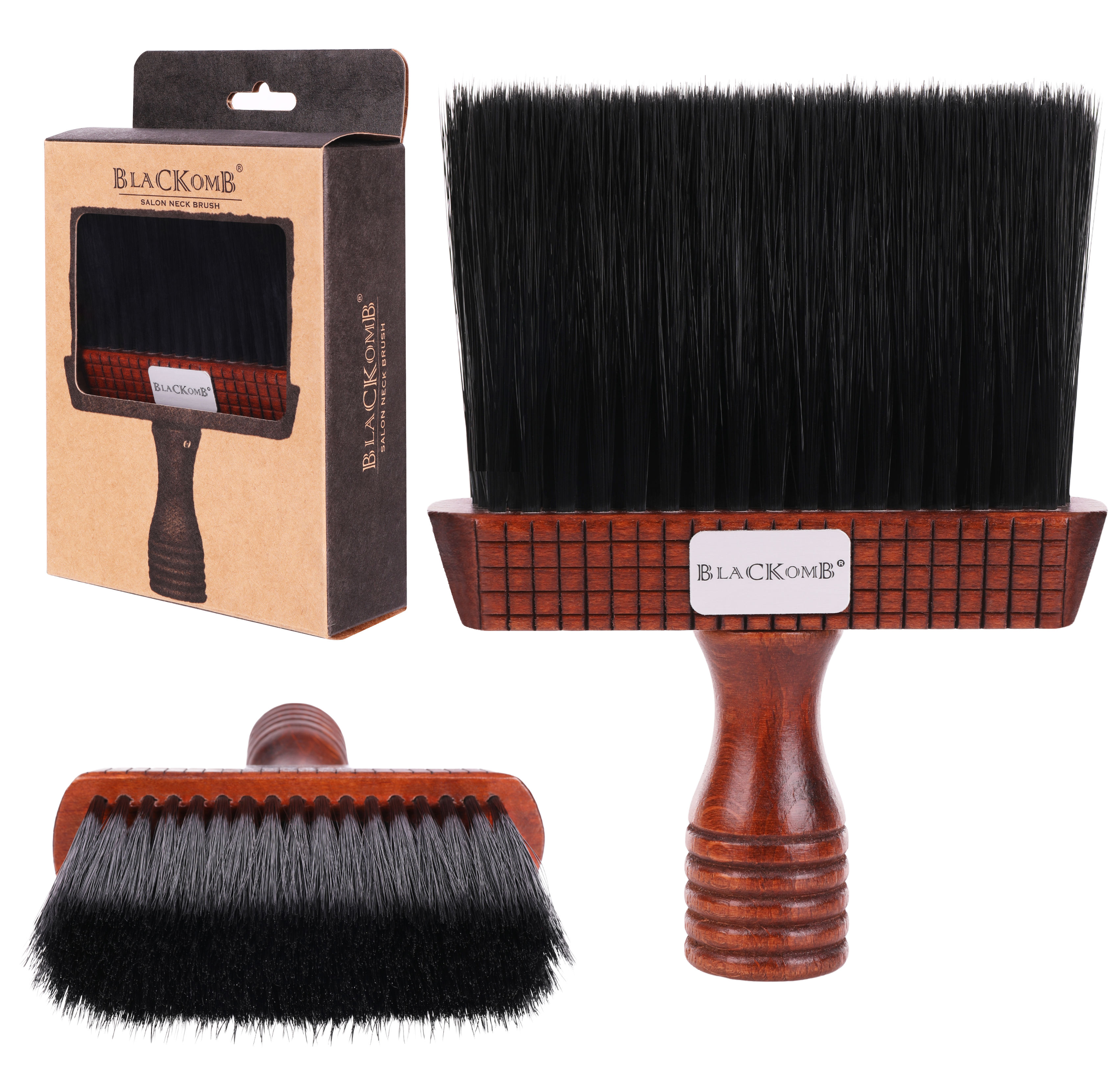 Poniks Wooden Neck Duster Barber Brush